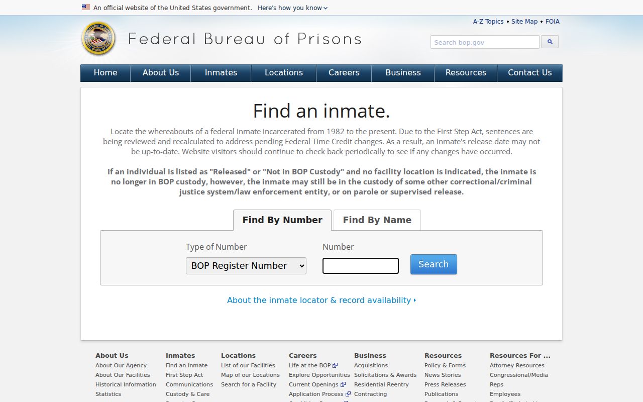 Federal inmate locator distinguished from Hickman County arrest records